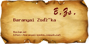 Baranyai Zsóka névjegykártya